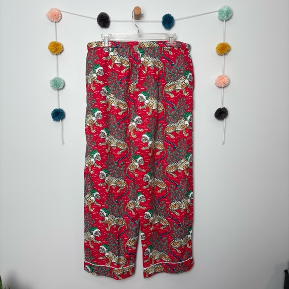 Printfresh Bagheera Holly Jolly Flannel Leopard Pants - Picture 9 of 9